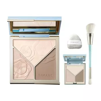 TIMAGE Бронзер Хайлайтер Растушевка Матовый Хайлайтер Пудра Хайлайтер Тени для носа Растушевка Создавайте 3D контуры с помощью палитры 3-в-1 из трех цветов