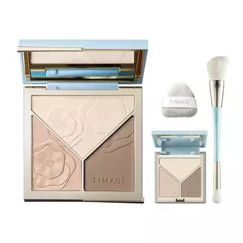 TIMAGE Бронзер Хайлайтер Растушевка Матовый Хайлайтер Пудра Хайлайтер Тени для носа Растушевка Создавайте 3D контуры с помощью палитры 3-в-1 из трех цветов
