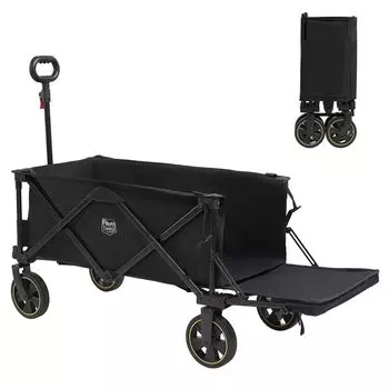 TIMBER RIDGE Outdoor Совместимо с длинными конвергенциями Грузоподъемность Отдельно стоящий Большая вместимость Карман для хранения Переноска Outdoor Camping wagon Wagon, чёрный