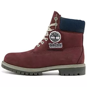 Timberland 6-дюймовые удобные дышащие водонепроницаемые высокие повседневные ботинки Martin мужские ботинки бордового цвета A2QXK 40