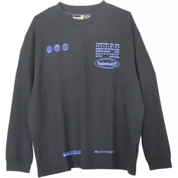 Timberland American Vintage Round Neck Letter Breathable Casual Printed Long Sleeve T-Shirt Unisex Tops Dark-Gray A65XU-001 L