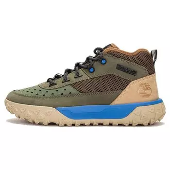 Timberland Амортизирующие нескользящие прочные функциональные кроссовки среднего размера для активного отдыха мужские коричневые зеленые A5TMG 43