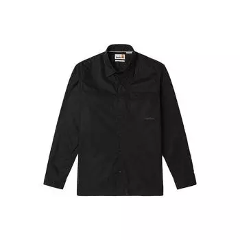 Timberland Brand Print Solid Color Business Breathable Casual Single-Breasted Long Sleeve Shirt Men shirts Black A69JD-001 L