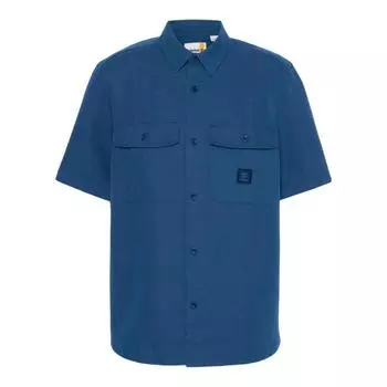 Timberland Casual Fashion Simple Short Sleeve Shirt Men shirts Blue TB0A69U72881 XS