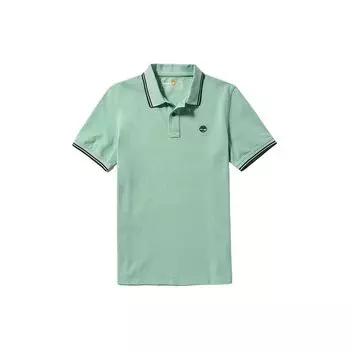 Timberland Color Block Casual Breathable Short Sleeve Polo Shirt Men tops Granite-Green A42A5-EW0 S