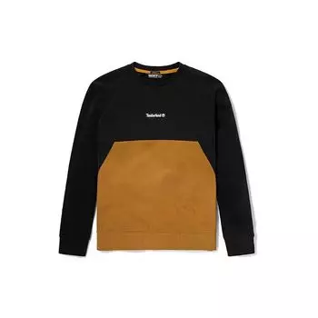 Timberland Color Block Fleece Pullover Sweatshirt Men tops Wheat A22KF-P56 L