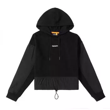 Timberland Color Block Loose Fit Long Sleeve Pullover Hoodie Women hoodies Black A612H001 L