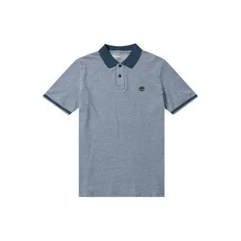 Timberland Цветной блок Логотип Вышитая Повседневная Футболка-поло с коротким рукавом для улицы Мужские Футболки-поло Синий A2PFM-288 XL