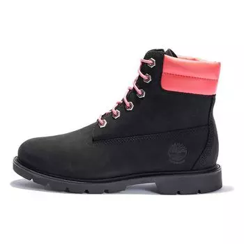 Timberland Дышащие водонепроницаемые прочные нескользящие уличные ботинки до середины голени женские ботинки черные розовые A44FA-001 38