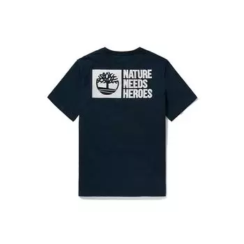 Timberland Футболка American Vintage Outdoor Casual Letter Print с круглым вырезом и коротким рукавом, мужские топы, темно-сапфирово-синего цвета A2FFD-433 M