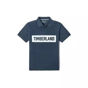 Timberland Футболка поло с коротким рукавом и принтом логотипа и букв, мужская рубашка поло, синяя A2A4V433 S
