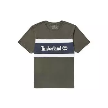 Timberland Футболка с коротким рукавом Color Block, мужские топы, армейско-зеленый A22S1Z29 S