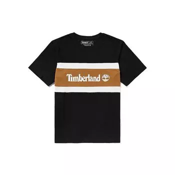 Timberland Футболка с коротким рукавом и круглым вырезом с цветными блоками, мужские топы, черные A22S1P56 XS