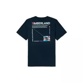 Timberland Футболка с коротким рукавом и круглым вырезом, мужская, темно-синего цвета A24SZ-433 M