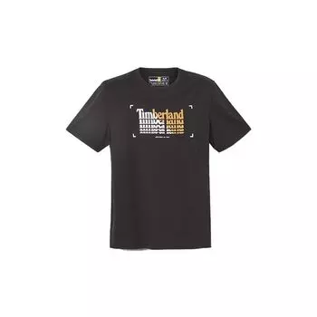 Timberland Футболка с коротким рукавом и круглым вырезом с буквенным принтом, мужская, черная A6QMU-001 M
