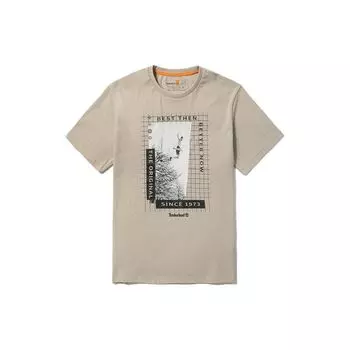 Timberland Футболка с коротким рукавом и принтом логотипа в виде буквы, унисекс, песочного цвета A5VNW-CY2 XL