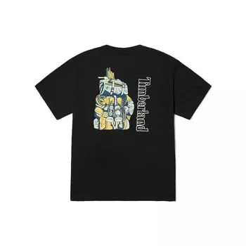 Timberland Футболка с коротким рукавом и принтом из мультфильма, мужские топы, черная A6CJP-001 M