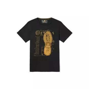 Timberland Футболка с коротким рукавом и принтом букв, повседневная, дышащая, мужская, черная A627D-001 M