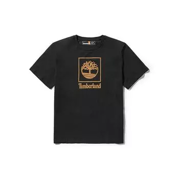 Timberland Футболка с круглым вырезом и буквенным принтом, повседневная, дышащая, с коротким рукавом, унисекс, черная A41G5-001 L