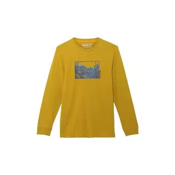 Timberland Футболка с круглым вырезом и длинным рукавом с принтом для мужчин, желтые A69DP-CY1 M