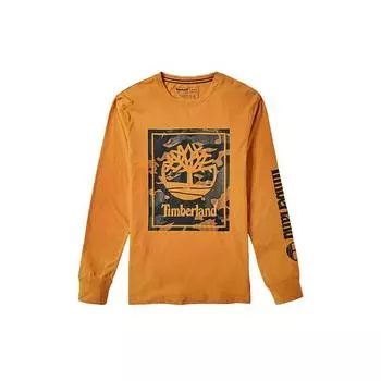 Timberland Футболка с круглым вырезом и длинным рукавом с камуфляжным принтом, мужские топы Cheddar A2CMT804 M