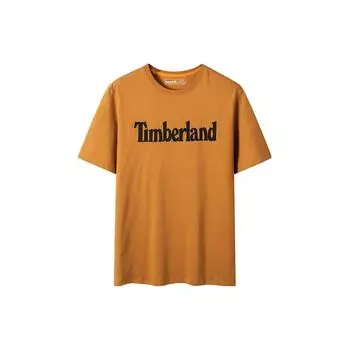 Timberland Футболка с круглым вырезом и принтом букв, повседневная, с коротким рукавом, мужская, пшеничная A6DN3-P47 M