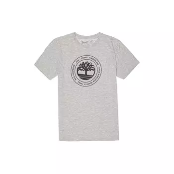 Timberland Футболка с круглым вырезом и принтом логотипа дерева, мягкая дышащая хлопковая трикотажная футболка с коротким рукавом, мужская, серая A2B8H-052 S