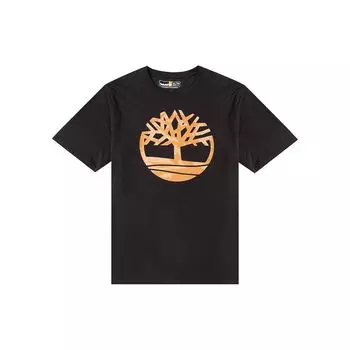Timberland Футболка с логотипом и круглым вырезом, дышащая, с коротким рукавом, мужская, черная A2Q5Q-001 S