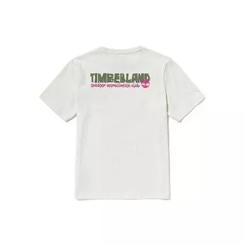 Timberland Футболка с логотипом и надписью «Long» для активного отдыха, повседневная, дышащая, с круглым вырезом и коротким рукавом, мужская, винтажная, белая A6RH9-CM9 XXL