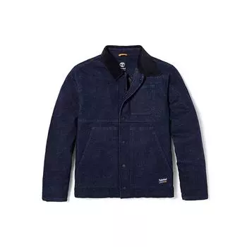 Timberland Эластичная теплая джинсовая куртка с принтом сзади, мужские куртки, синие, с эффектом потертости, A23YG-S83 S