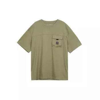 Timberland Круглый вырез, свободный крой, свитер, удобная повседневная футболка с коротким рукавом и заниженной линией плеч, унисекс, зеленая A5UMU-590 L