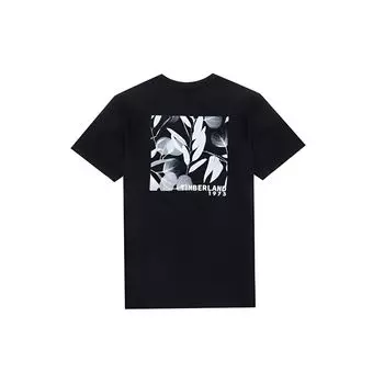 Timberland Logo Plant Print American Vintage Crew Neck Short Sleeve T-Shirt Men T-Shirts Black A62HD-001 S