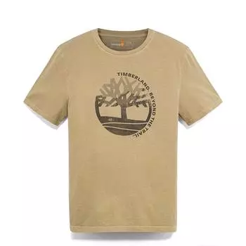 Timberland Logo Print Outdoor Casual Breathable Short Sleeve T-Shirt Men Tops Ginger-Yellow A6BCM-DH4 S