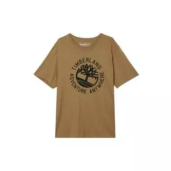 Timberland Логотип с принтом свободный модный уличный свитер с круглым вырезом спортивный повседневный короткий рукав футболка мужские топы пшеничный A2Q4AP47 L
