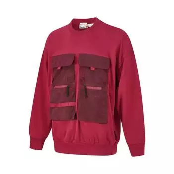 Timberland Media Utility Crew Neck Color Block Sports Casual Fashion Long Sleeve Sweatshirt Unisex sweatshirt Red A664F-637 S
