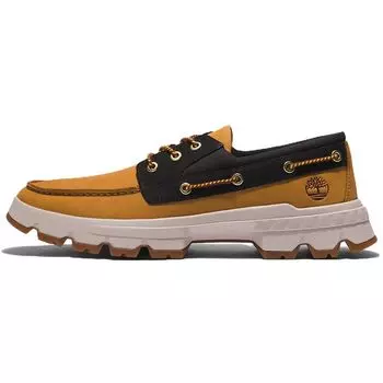 Timberland Moc-Toe кожаные удобные спортивные прочные повседневные туфли с низким верхом мужские туфли черные желтые A2AK5231 43.5