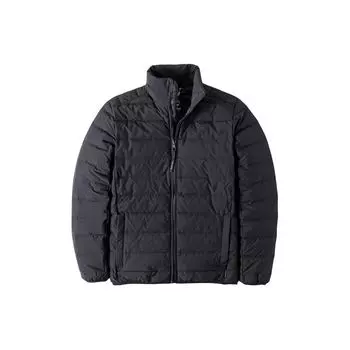 Timberland Мужская куртка-пуховик с воротником-стойкой и застежкой-молнией, однотонная, с длинными рукавами, черная A1NDQ-001 XS