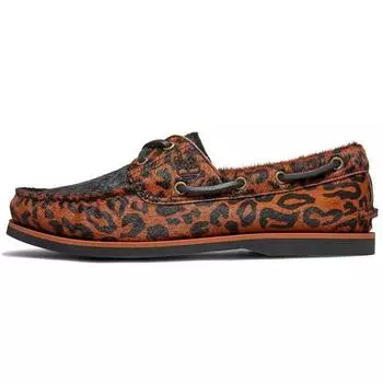 Timberland Мужские туфли-лодочки Wacko Maria X Classic с двумя люверсами, коричневого, оранжевого цвета с леопардовым принтом A5YYB 41.5