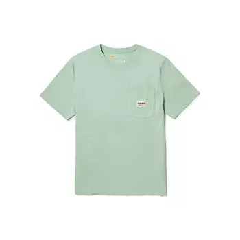 Timberland Однотонная футболка с круглым вырезом и коротким рукавом, мужские топы, цвет Frost-Green A6QXH-Q43 XL
