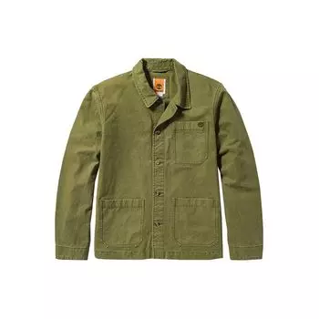 Timberland Однотонная повседневная рабочая куртка с несколькими карманами и лацканами, мужская куртка цвета зеленого мха A425F-EG5 M