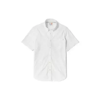 Timberland Однотонная повседневная рубашка Oxford Comfortable с коротким рукавом Мужские рубашки белого цвета A2FN6-A94 XXL