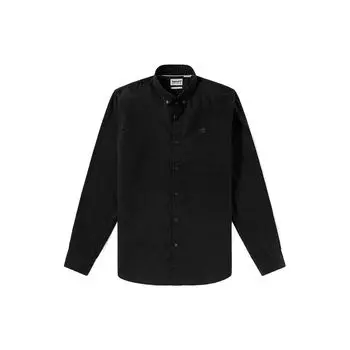 Timberland Однотонная рубашка Oxford с логотипом на пуговицах, облегающая, мужские рубашки, черная A2BAQ-BV1 S