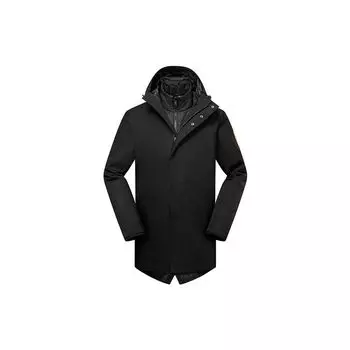 Timberland Однотонная уличная куртка со съемной хлопковой подкладкой, ветрозащитная дышащая мужская куртка 3 в 1, черная A2HGJ-001 XL