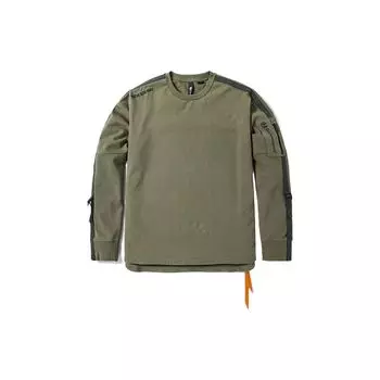 Timberland Однотонный повседневный свободный крой с круглым вырезом и длинными рукавами, мужские топы, зеленый A2CFN-590 XL