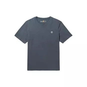 Футболка с коротким рукавом Timberland Solid Color Crew Neck Pullover для мужчин, цвет Rock-Blue A6DKU-DH3 XS