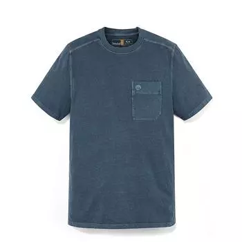 Timberland Outdoor Breathable Loose Pocket Vintage T-Shirt Men Tops Deep-Sapphire-Blue A42N5-433 XS