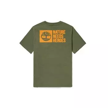 Timberland Outdoor Casual Printed Crew Neck Short Sleeve T-Shirt Men Tops Cassel-Green A2FFD-590 S