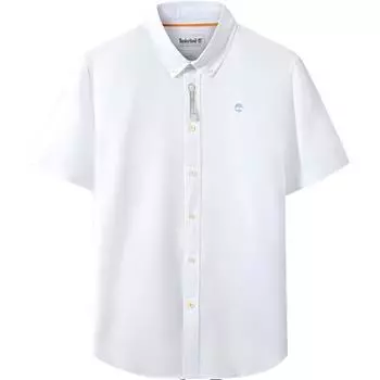 Timberland Outdoor Solid Color Casual Polo Short Sleeve Shirt Men shirts White A24WG-100 M