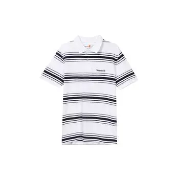Timberland Полосатый свитер с коротким рукавом поло рубашка мужская белая A65PN-A94 M