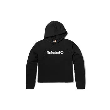 Timberland Повседневная флисовая свободная толстовка с капюшоном для женщин, топы черного цвета A6AZ2-001 L